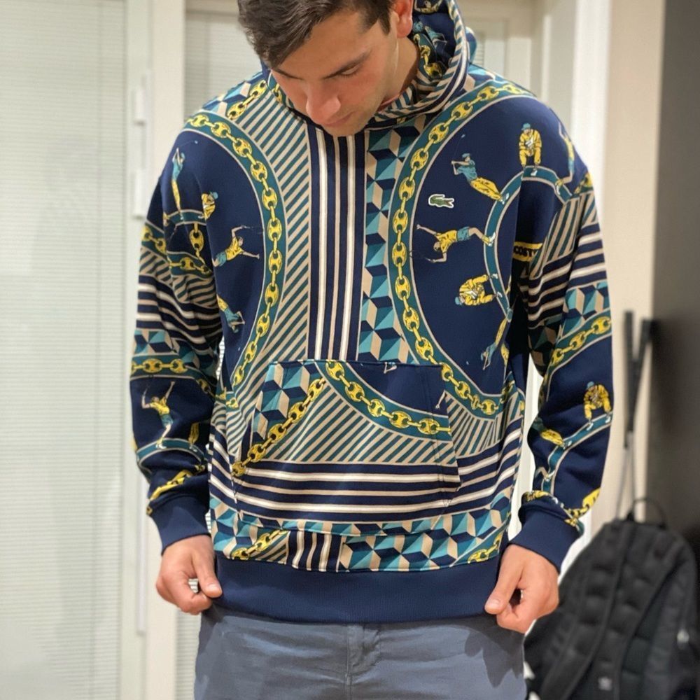 Lacoste LIVE Scarf-Print Sweatshirt Hoodie Unisex